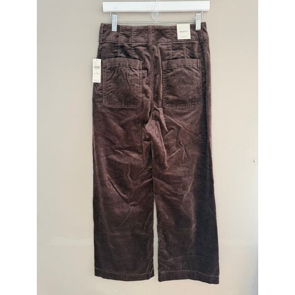 Maeve NEW Colette Scallop Corduroy Crop Wide Brown 28T Pants - Picture 8 of 8